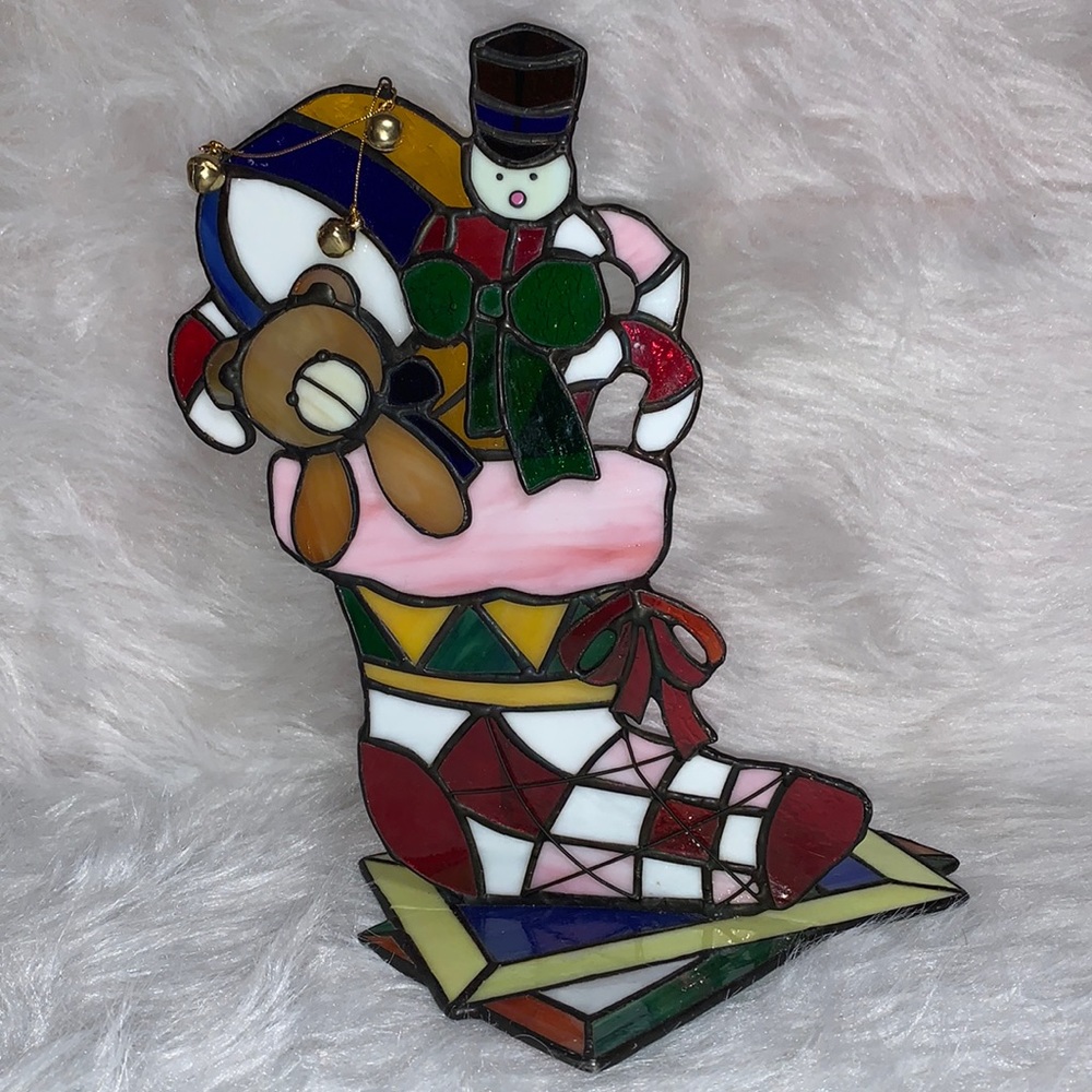 Beautiful Stained Glass Christmas Stocking
